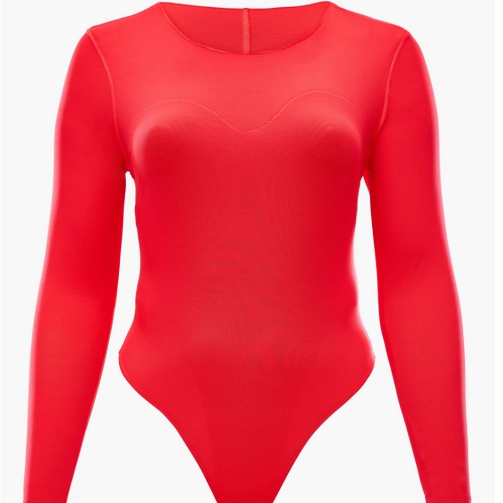 Mesh Me Smoothing Sleeved Thong Bodysuit- Yitty’s